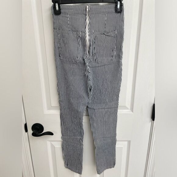 Collectif Navy White Vertical Stripe Skinny High Waist Pants Women’s Size XS - Picture 2 of 5